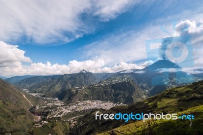 Eruption Of A Volcano Tungurahua, Cordillera Occidental Of The A… Stock Photo