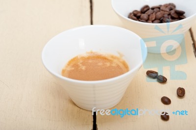 Espresso Cofee And Beans Stock Photo