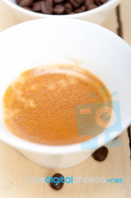 Espresso Cofee And Beans Stock Photo