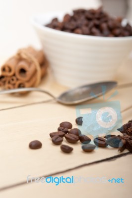 Espresso Coffee With Sugar And Spice Stock Photo