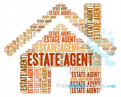 Estate Agent Means Realtors Houses And Residential Stock Image