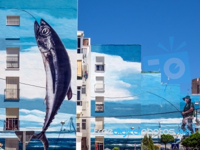 Estepona, Andalucia/spain - May 5 : Fishing Day Mural By Jose Fe… Stock Photo