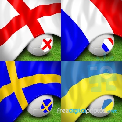 Euro 2012 Group D Nations Stock Image