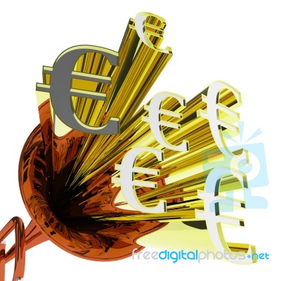 Euro Sign Means European Finances And Currency Stock Image