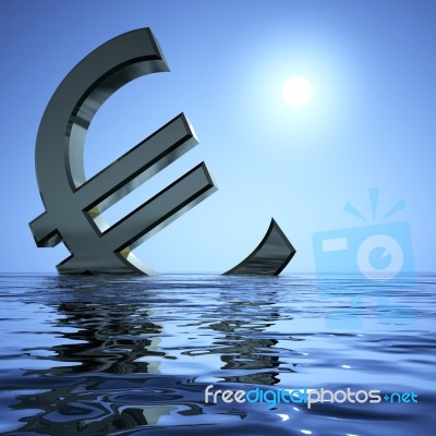 Euro Sinking In Sea Stock Image