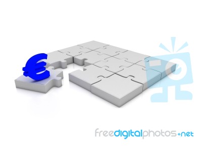 Euro Symbol On Jigsaw Stock Image