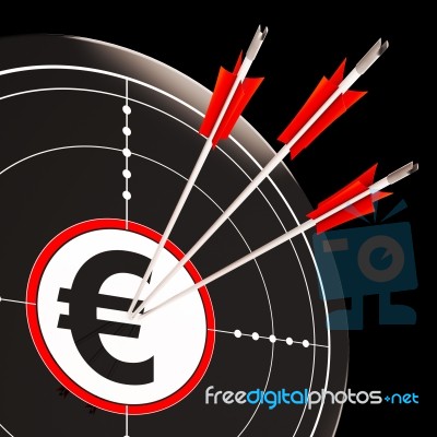 Euro Target Shows Security In Europe Stock Image