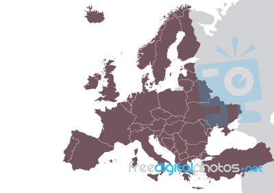 Europe Detailed Map Stock Image