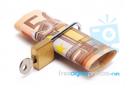 Euros Locked Stock Photo
