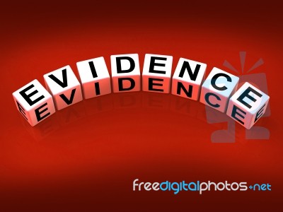 Evidence Blocks Represent Evidential Substantiation And Proof Stock Image