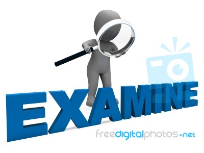 Examine Character Shows Examination Examining And Scrutiny Stock Image