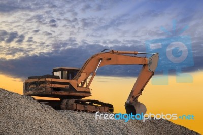 Excavator Machine Stock Photo