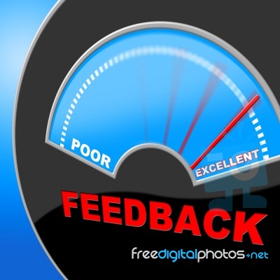 Excellent Feedback Shows Review Surveying And Satisfaction Stock Image