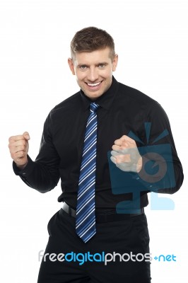 Excited Young Young Entrepreneur Stock Photo