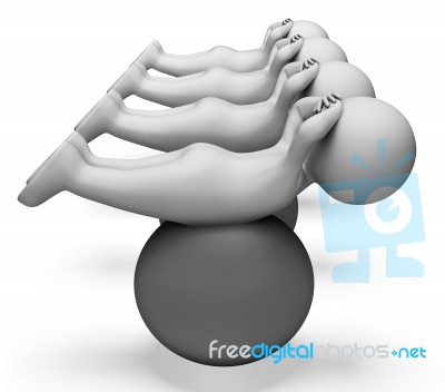Exercise Ball Represents Get Fit And Exercised 3d Rendering Stock Image