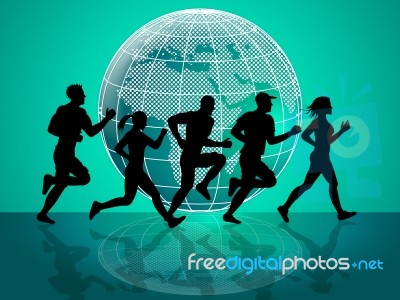 Exercise Jogging Means Get Fit And Fitness Stock Image