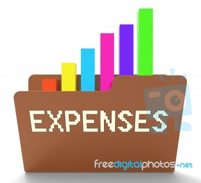 Expenses File Represents Business Costs 3d Rendering Stock Image
