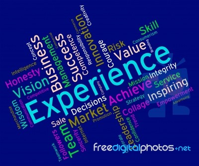 Experience Words Indicates Know How And Competency Stock Image