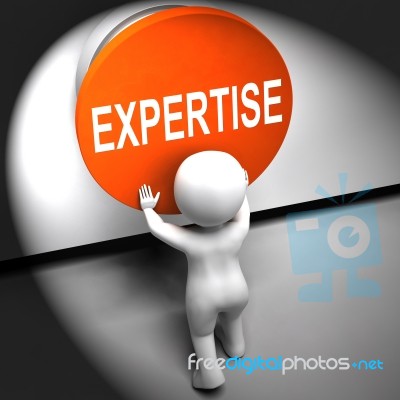Expertise Pressed Means Skilled Specialist And Proficiency Stock Image