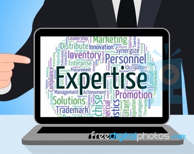 Expertise Word Shows Experts Education And Trained Stock Image