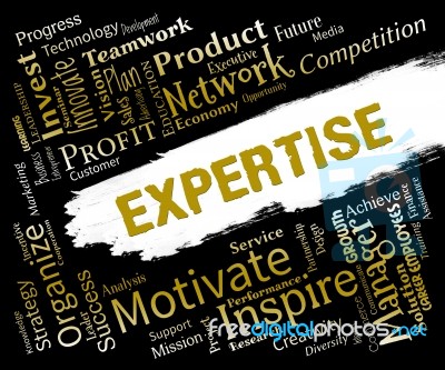 Expertise Words Indicates Proficient Skills And Experience Stock Image