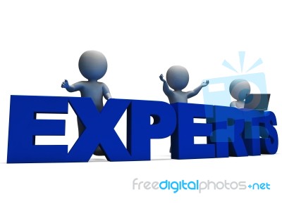 Experts Word Showing Expertise And Consultants Stock Image