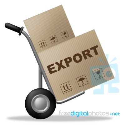 Export Package Indicates International Selling And Exportation Stock Image