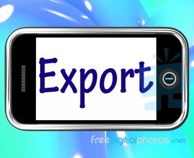 Export Smartphone Shows Selling Overseas Through Internet Stock Image
