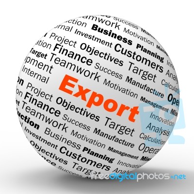 Export Sphere Definition Shows Abroad Selling And Exportation Stock Image