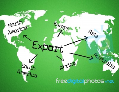 Export Worldwide Means Sell Overseas And Exported Stock Image