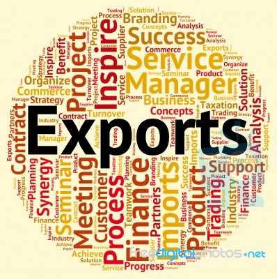 Exports Word Shows International Selling And Exporting Stock Image