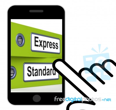 Express Standard Folders Displays Fast Or Regular Delivery Stock Image