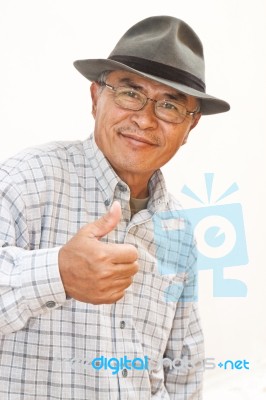 Expressive Old Man Stock Photo