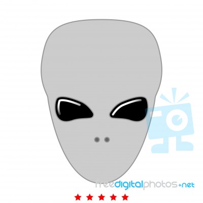 Extraterrestrial Alien Face Or Head Icon Stock Image