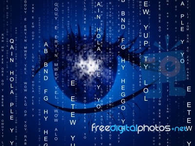 Eye Matrix Indicates Programming Computer And Optics Stock Image