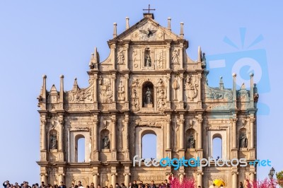 Facade Of The Jesuits Cathedral Church In Macau Stock Photo
