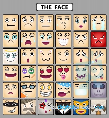 Face Icons Stock Image