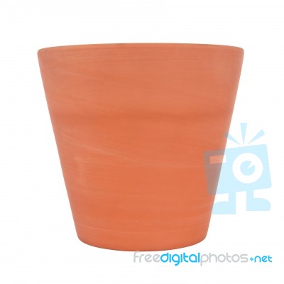 Face Of Clay Pot On White Background Stock Photo