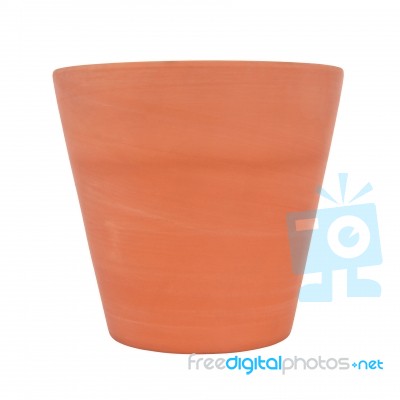 Face Of Clay Pot On White Background Stock Photo