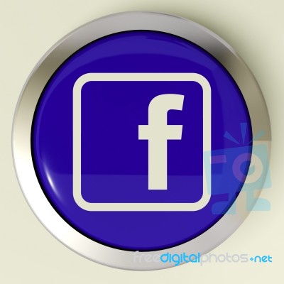 Facebook Button Means Connect To Face Book Stock Image