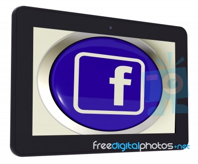 Facebook Tablet Means Connect To Face Book Stock Image
