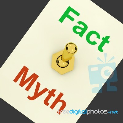 Fact Myth Lever Shows Correct Honest Answers Stock Image