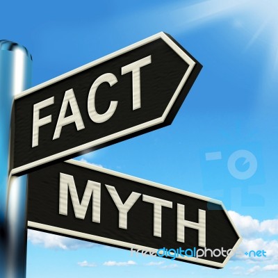 Fact Myth Signpost Means Correct Or Incorrect Information Stock Image