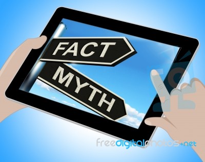 Fact Myth Tablet Means Correct Or Incorrect Information Stock Image