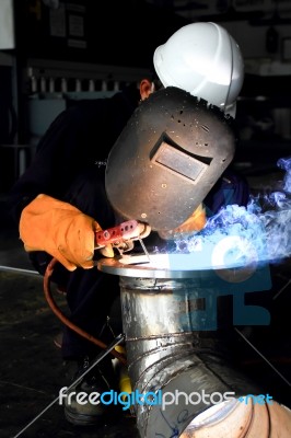Factory Welder Stock Photo