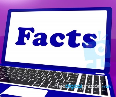 Facts Laptop Shows True Information And Knowledge Stock Image