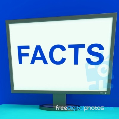 Facts Screen Shows True Information Wisdom And Knowledge Stock Image