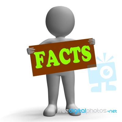 Facts Sign Character Shows True Reports And Details Stock Image