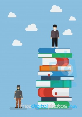 Failure Man And Success Man On A Lot Of Books Stock Image