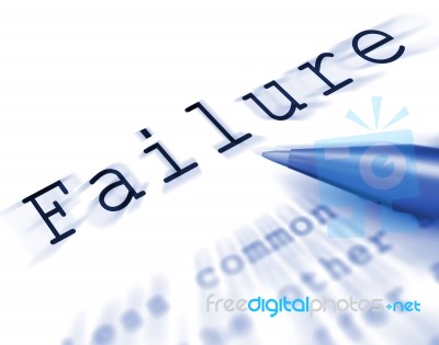 Failure Word Displays Inept Unsuccessful Or Lacking Stock Image